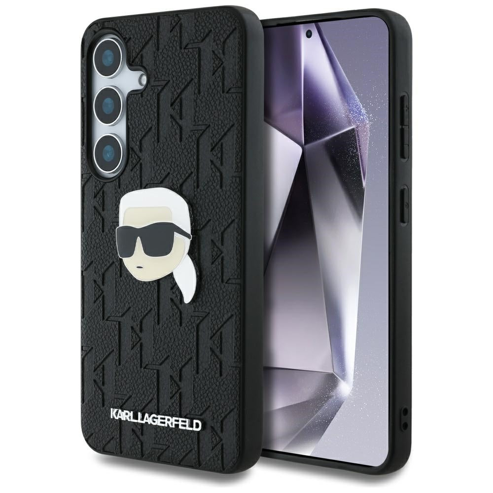 Husă pentru Samsung Galaxy S25 Karl Lagerfeld HC PU Monogram K. Head Pin black – Negru