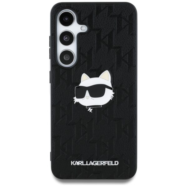 Karl Lagerfeld HC PU Monogram Choupette Head Pin case for Samsung Galaxy S25 black