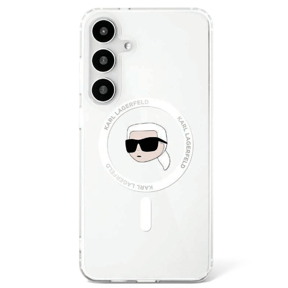 Husă pentru Samsung Galaxy S25 Karl Lagerfeld HC Magnetic IML Metal K. Head white – Alb