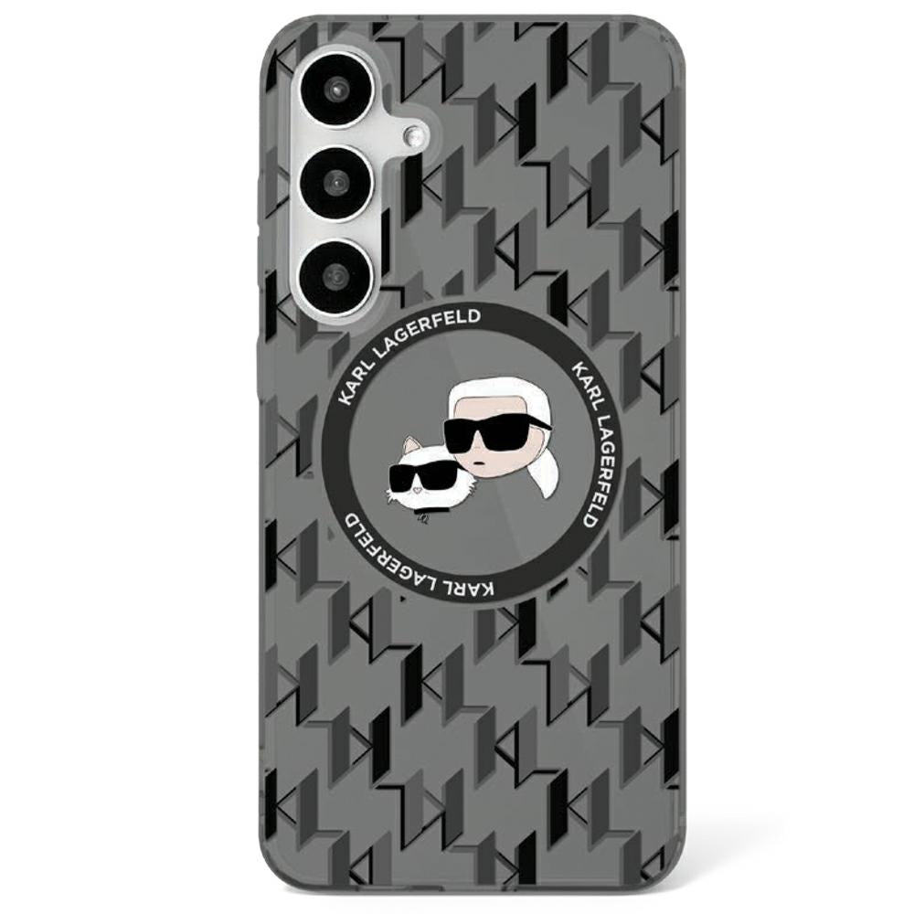 Husă pentru Samsung Galaxy S25 Karl Lagerfeld HC Magnetic IML Metal Monogram KC Heads black – Negru