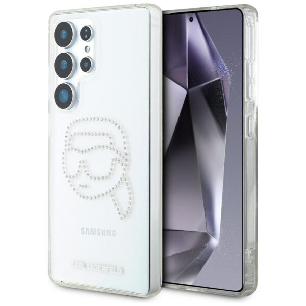 Husă pentru Samsung Galaxy S25 Ultra Karl Lagerfeld HC IML Rhinestones K Head transparent – Transparent