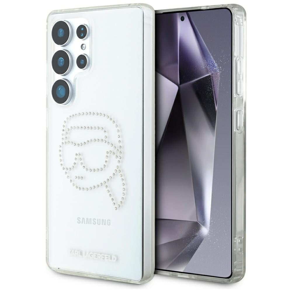 Husă pentru Samsung Galaxy S25 Ultra Karl Lagerfeld HC IML Rhinestones K Head transparent – Transparent