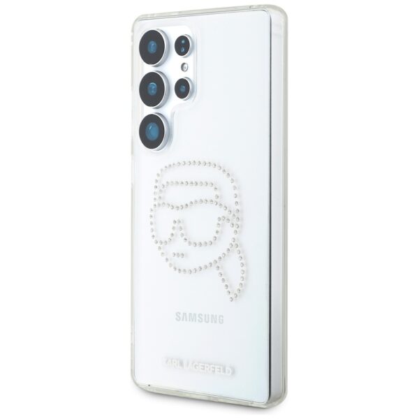 Husă pentru Samsung Galaxy S25 Ultra Karl Lagerfeld HC IML Rhinestones K Head transparent – Transparent