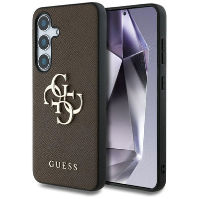 Husa Guess HC PU Grained Big 4G And Classic Logo pentru Samsung Galaxy S25 Maro