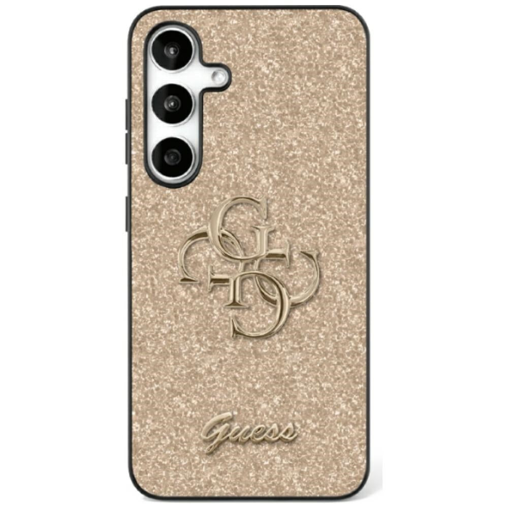 Husa Guess HC Fixed Glitter Big 4G pentru Samsung Galaxy S25 Auriu
