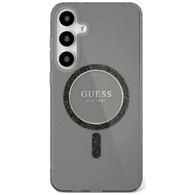 Husa Guess HC Magnetic IML Glitter Circle pentru Samsung Galaxy S25 Negru