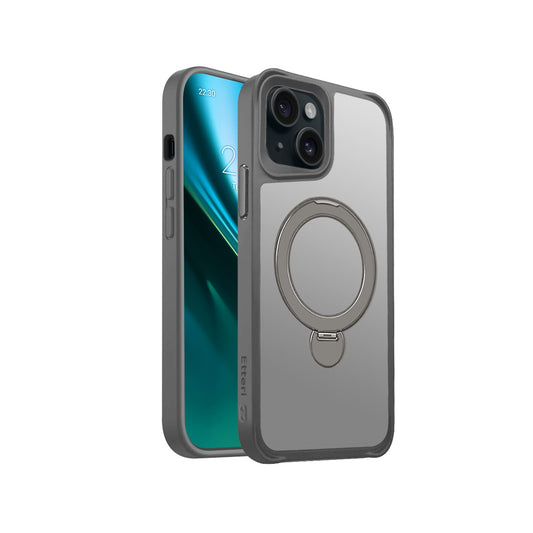 Etteri Matt Mag Ring case for iPhone 15 6,1" grey