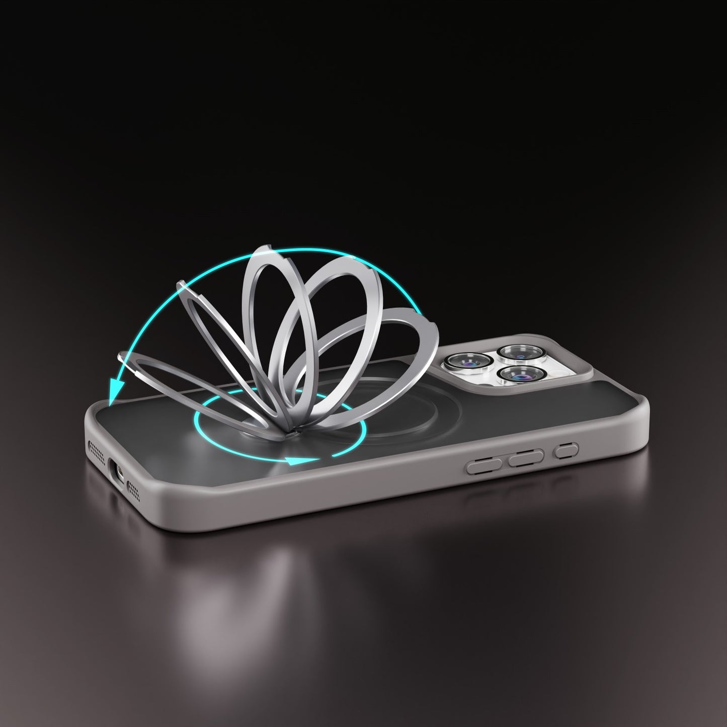 Etteri Matt Mag Ring case for iPhone 15 Pro Max 6,7" grey