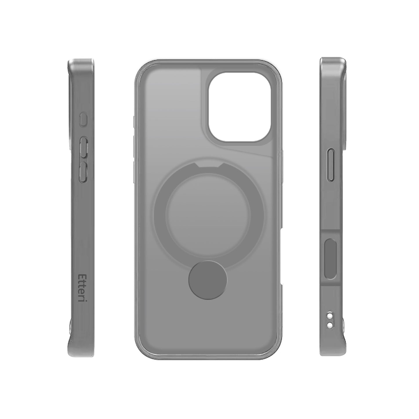 Etteri Matt Mag Ring case for iPhone 16 6,1" grey