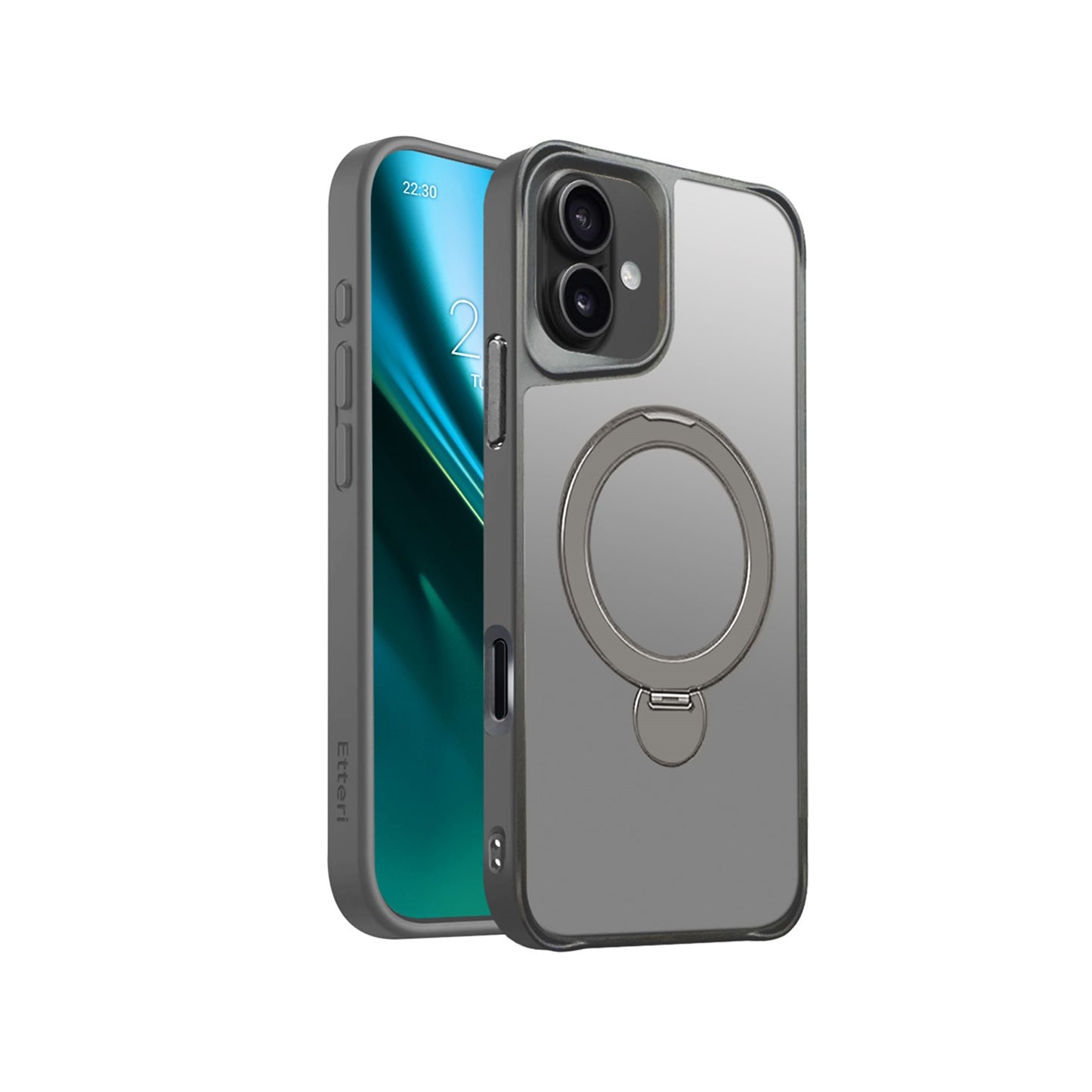 Etteri Matt Mag Ring case for iPhone 16 Plus 6,7" grey