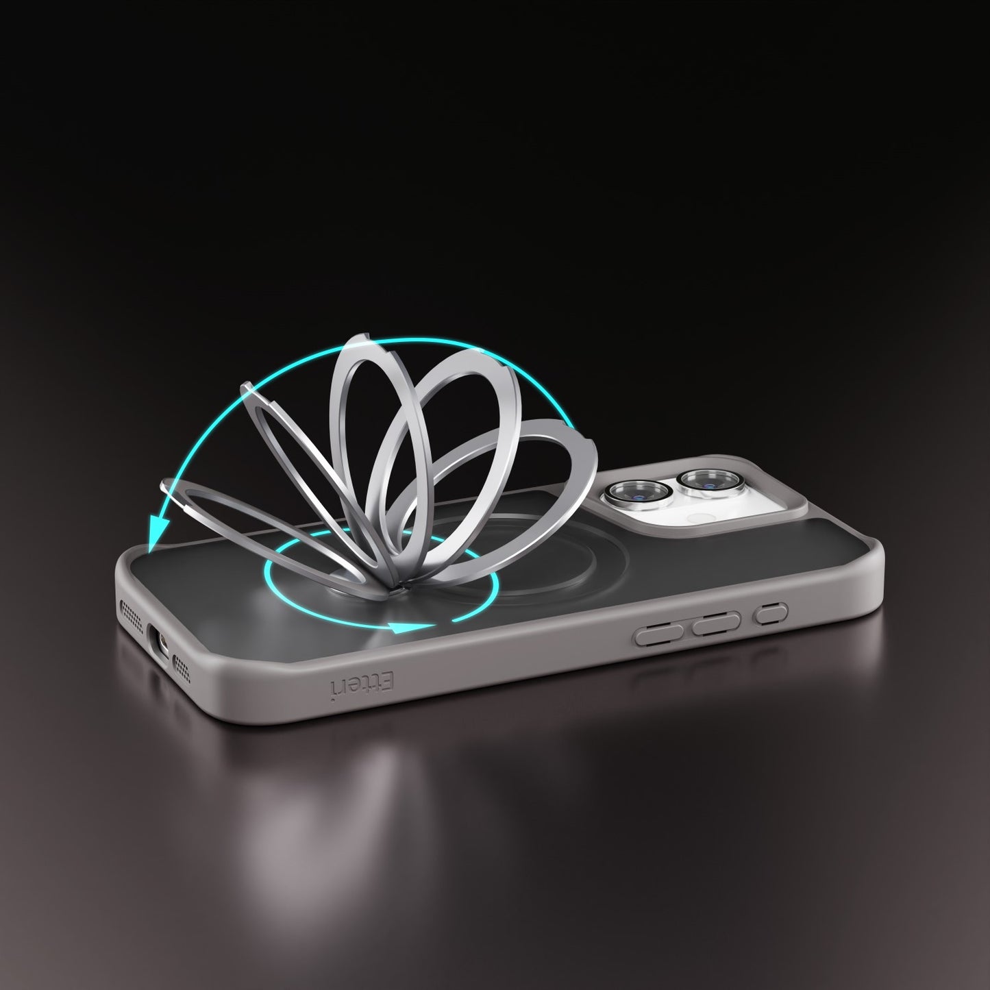 Etteri Matt Mag Ring case for iPhone 16 Plus 6,7" grey