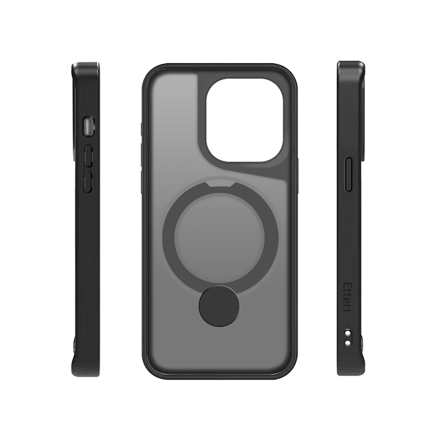 Etteri Matt Mag Ring case for iPhone 15 Pro 6,1" black