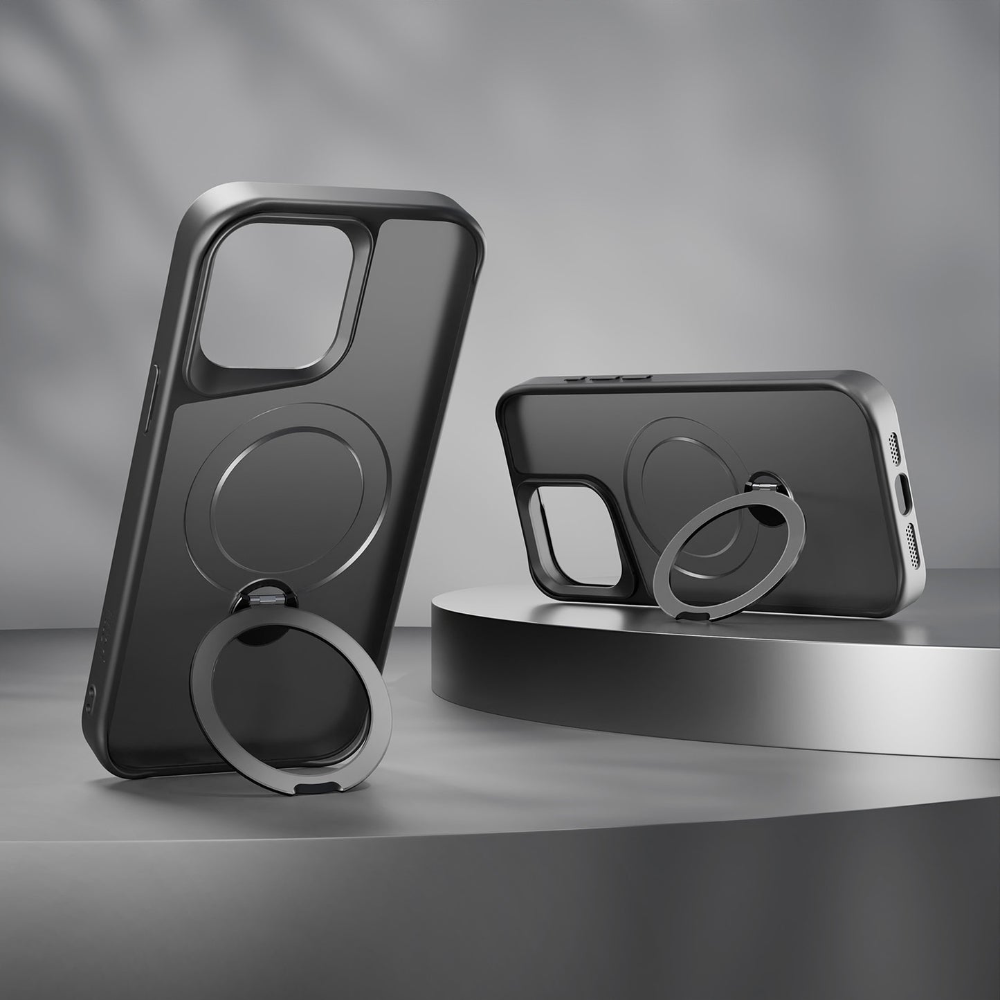 Etteri Matt Mag Ring case for iPhone 15 Pro 6,1" black