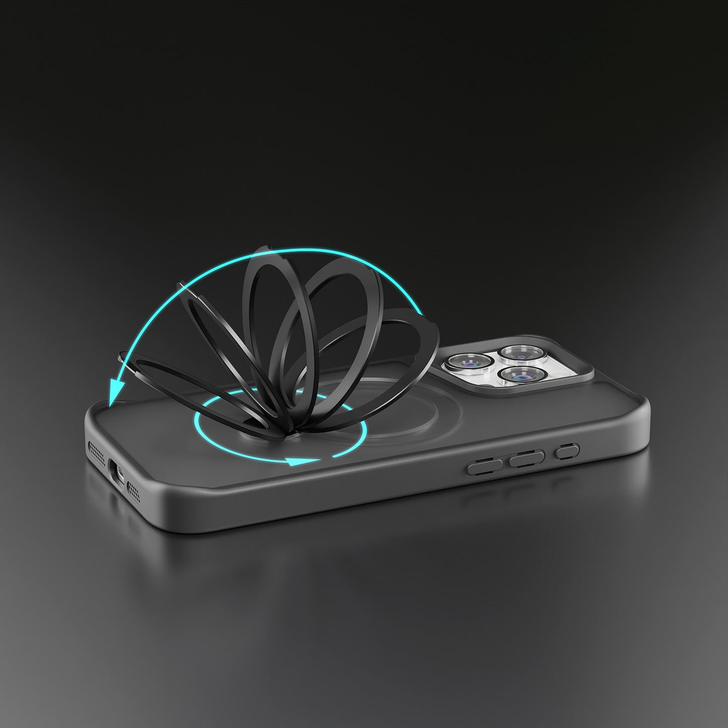 Etteri Matt Mag Ring case for iPhone 15 Pro 6,1" black