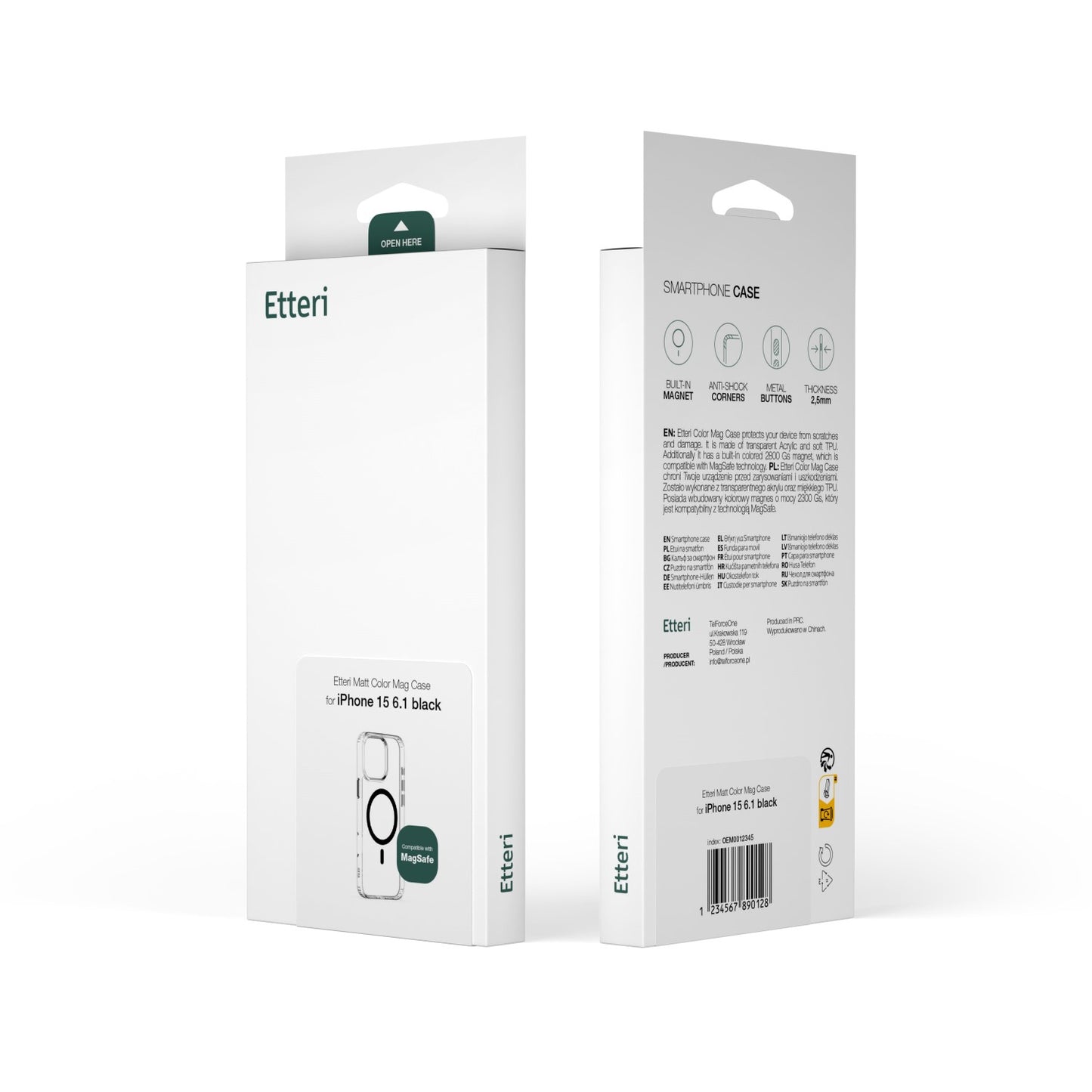 Etteri Color Mag case for iPhone 12 / 12 Pro 6,1" black