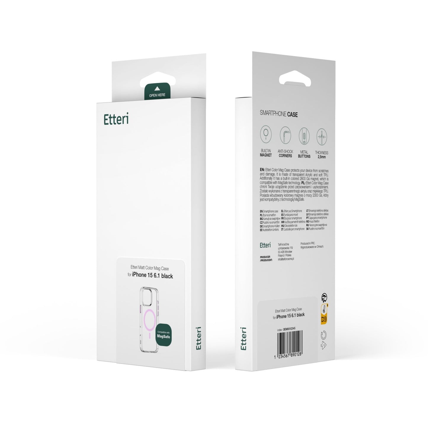 Etteri Color Mag case for iPhone 12 / 12 Pro 6,1" pink