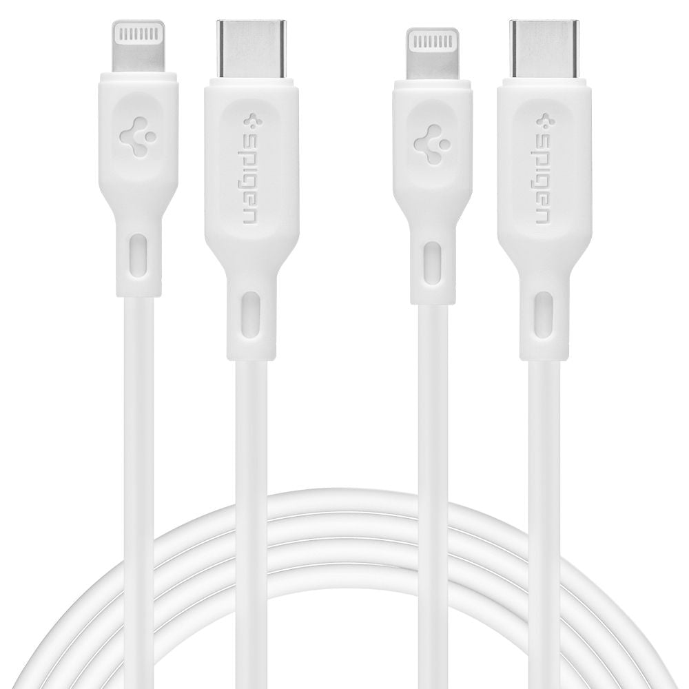 Spigen DuraSync MFi Lightning cablu 2-Pack 100cm Alb