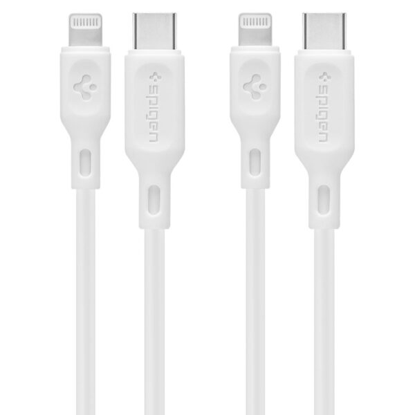 Spigen DuraSync MFi Lightning cablu 2-Pack 100cm Alb