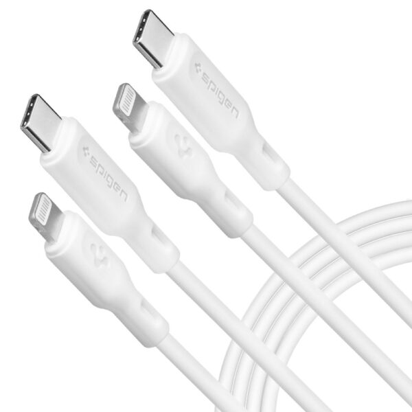 Spigen DuraSync MFi Lightning cablu 2-Pack 100cm Alb