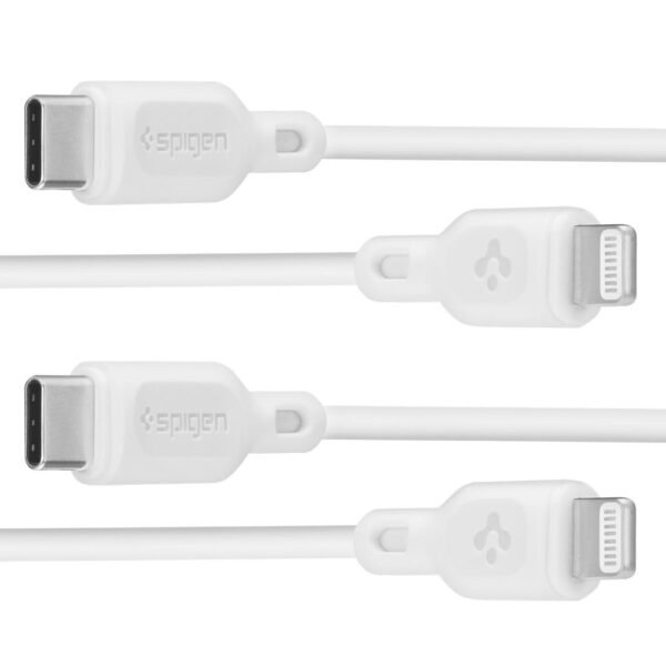 Spigen DuraSync MFi Lightning cablu 2-Pack 100cm Alb