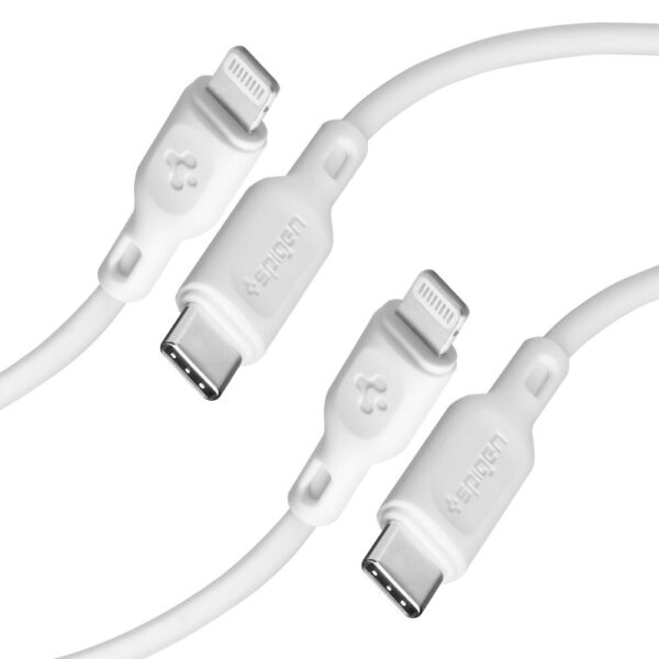 Spigen DuraSync MFi Lightning cablu 2-Pack 100cm Alb