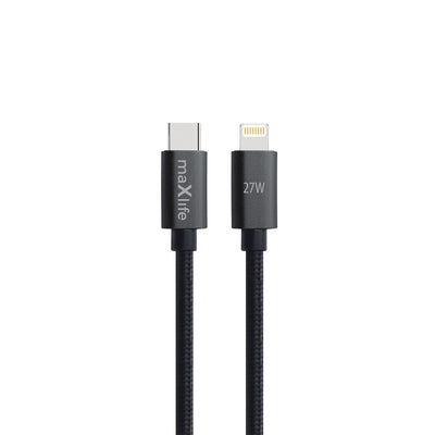 Cablu Maxlife Mxuc-12 Usb-c - Lightning 2,0 M 27W Negru