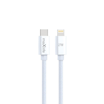 Cablu Maxlife Mxuc-12 Usb-c - Lightning 2,0 M 27W Alb