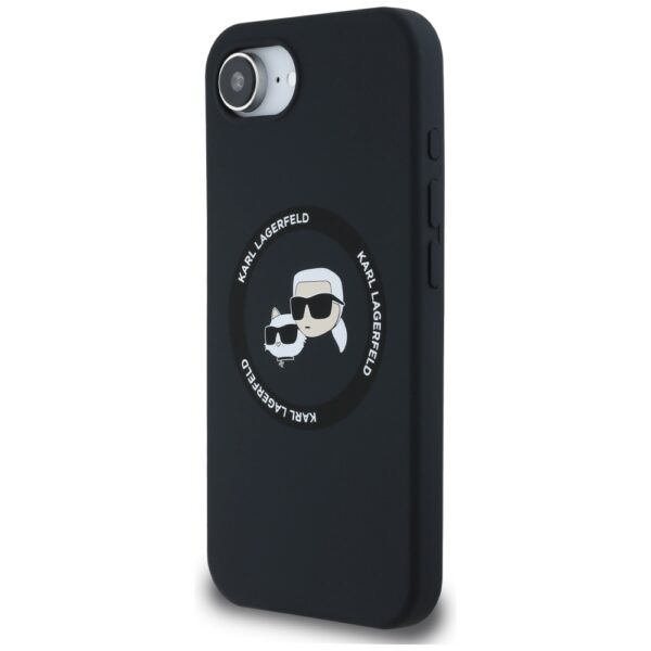 Husă pentru iPhone 16 Karl Lagerfeld HC MagSafe Silicone Double Heads e Black – Negru