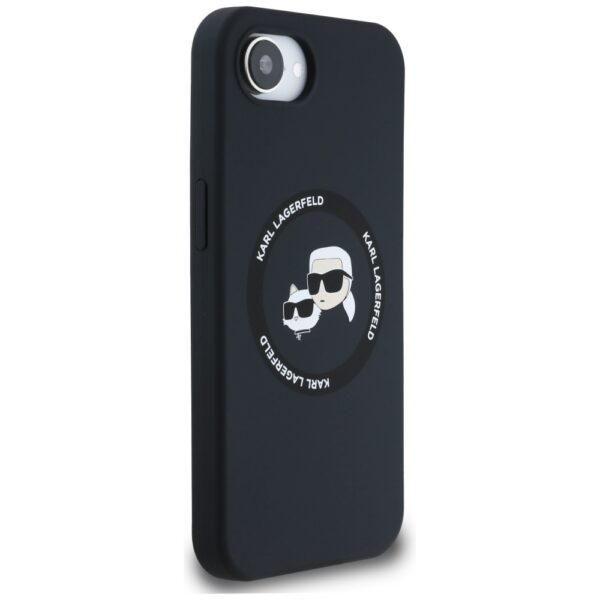 Husă pentru iPhone 16 Karl Lagerfeld HC MagSafe Silicone Double Heads e Black – Negru