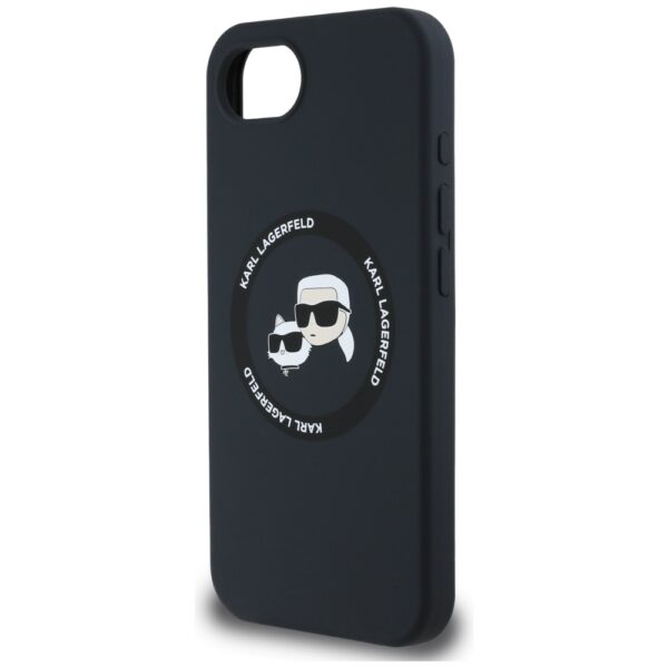 Husă pentru iPhone 16 Karl Lagerfeld HC MagSafe Silicone Double Heads e Black – Negru