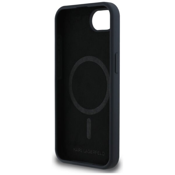 Husă pentru iPhone 16 Karl Lagerfeld HC MagSafe Silicone Double Heads e Black – Negru
