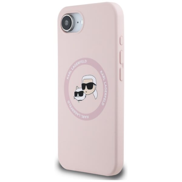 Karl Lagerfeld HC MagSafe Silicone Double Heads case for iPhone 16e Pink