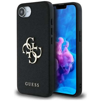 Husa Guess HC PU Grained Big 4G And Classic Logo pentru iPhone 16e Negru