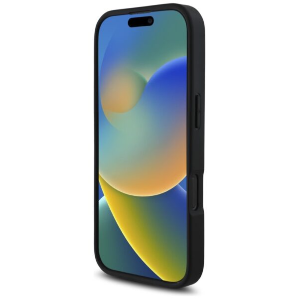 Karl Lagerfeld HC Grained PU CardSlot Metal Elong case for iPhone 16 Pro Black