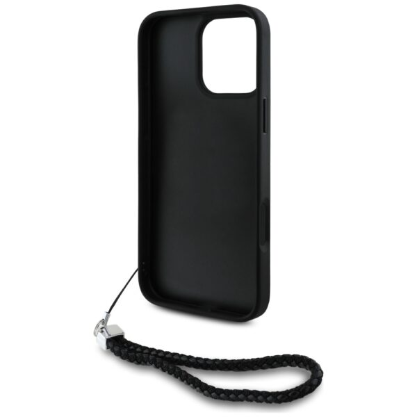 Husă pentru iPhone 16 Pro Karl Lagerfeld HC Quilted PU Initial Logo & Chain Strap Black – Negru