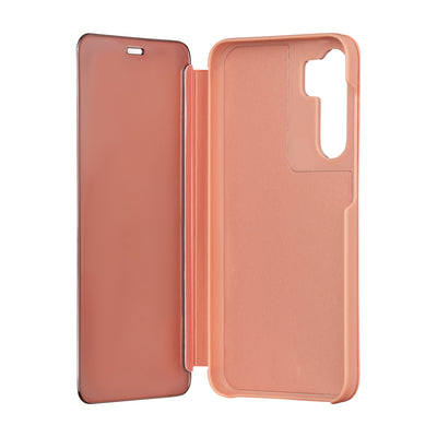 Husa Fold Mirror View pentru Samsung Galaxy A14 4G / A14 5G Roz