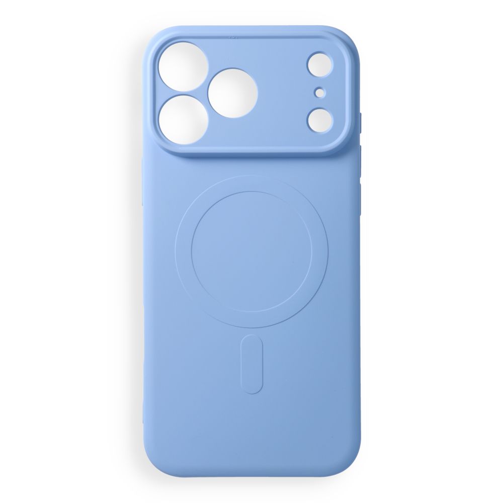 Husa Silicone Mag pentru iPhone 18 Pro Max / 17 Pro Max Compatible cu Magsafe (Camera Protection) Albastru deschis