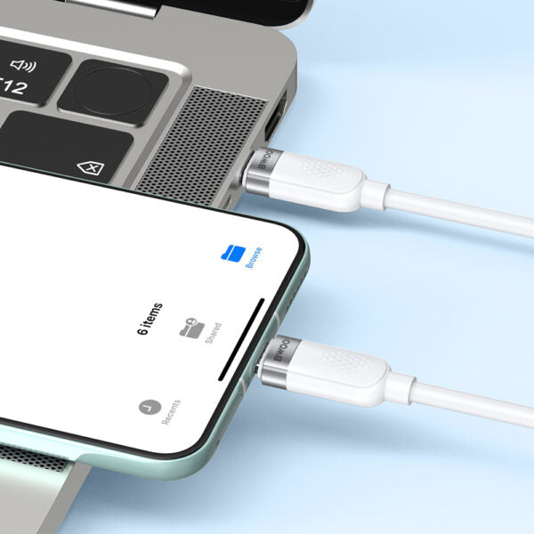 BWOO X315C-C 65W cablu USB-C - USB-C 1m Alb