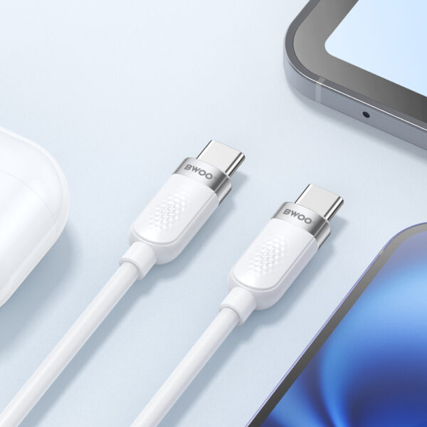 BWOO X315C-C 65W cablu USB-C - USB-C 1m Alb
