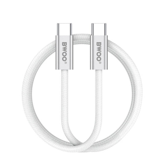 BWOO 240W braided cablu USB-C - USB-C BO-X317C-C 1m Alb