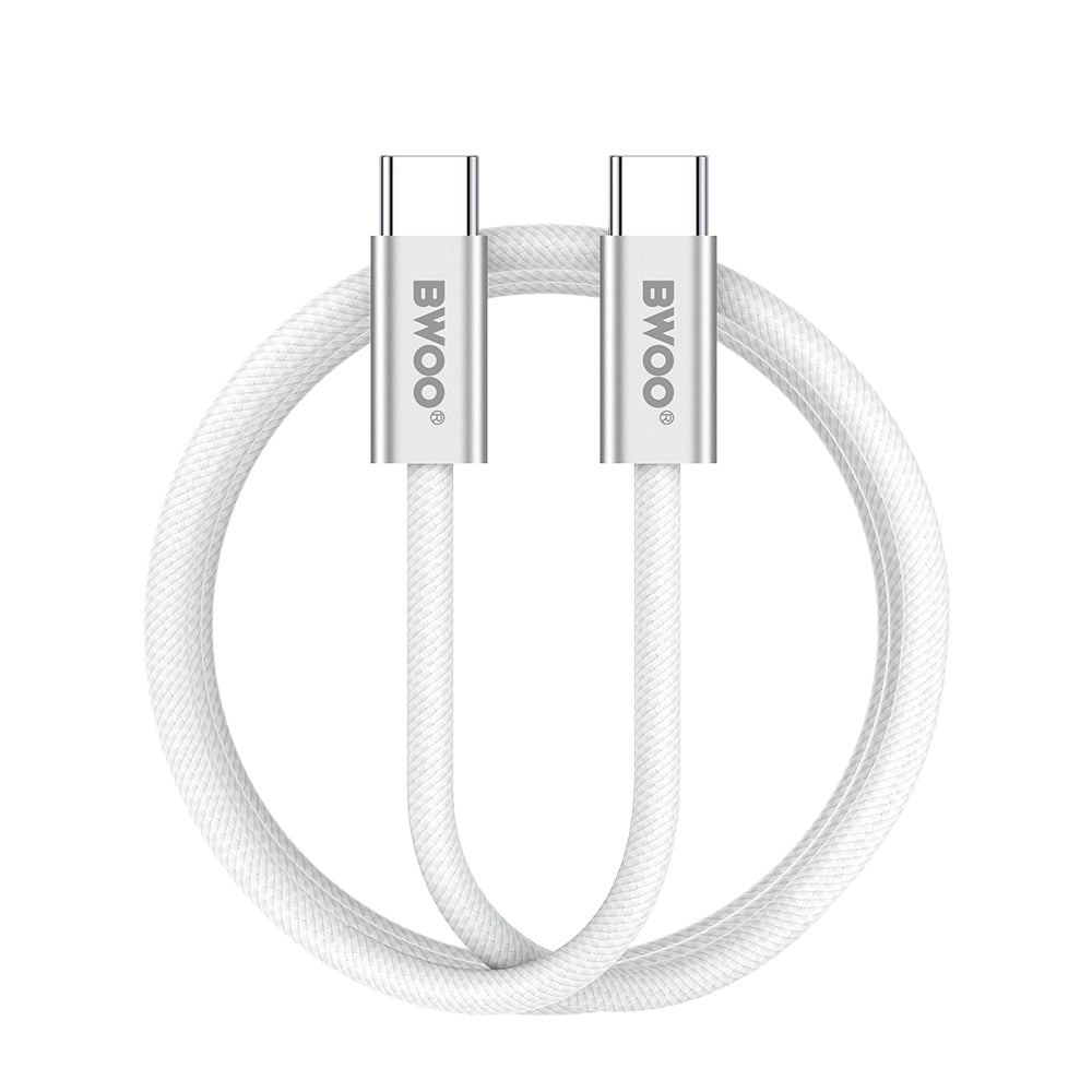 BWOO 240W braided cablu USB-C - USB-C BO-X317C-C 1m Alb