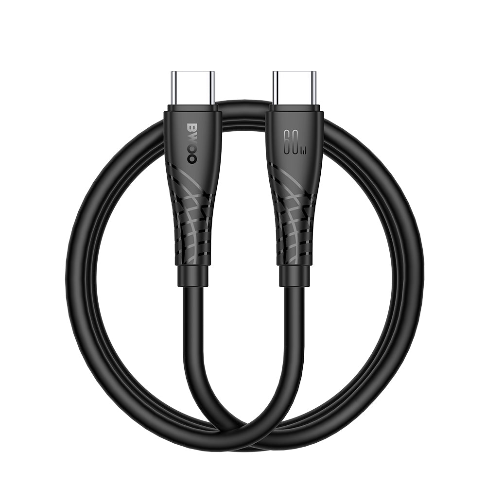 BWOO 60W cablu USB-C - USB-C BO-X318 1m Negru
