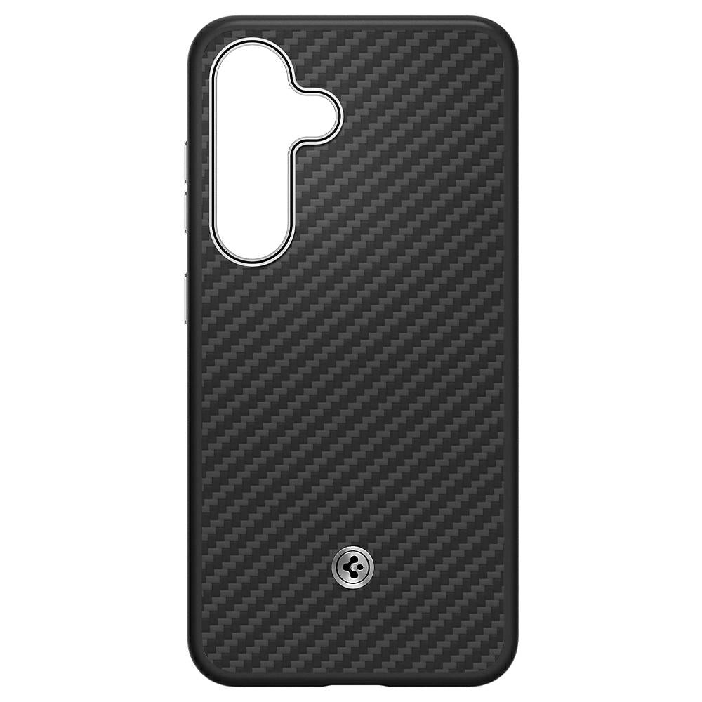 Husa Samsung Enzo Aramid pentru Samsung Galaxy S25+ Negru-Argintiu