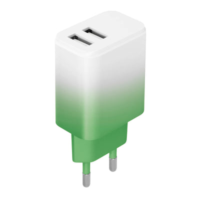 Incarcator Setty 2x USB 18W Lsig-aa-20 Mint-Alb Gradient