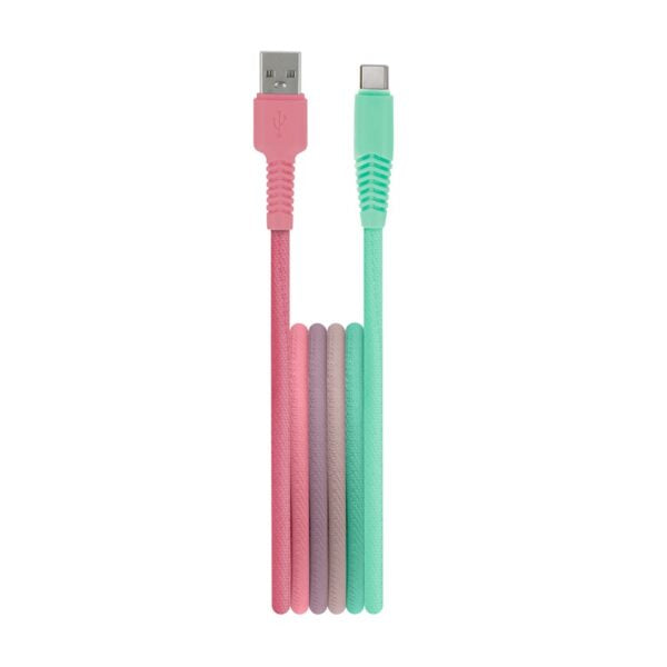 Setty cablu USB - Lightning 1,5 m 2,4A KGA-L-1.52420 turquoise-Roz gradient
