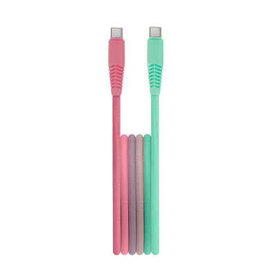 Cablu Setty Usb-c - Usb-c 1,5 M 3A Kgc-c-1.5320 Turquoise-Roz Gradient