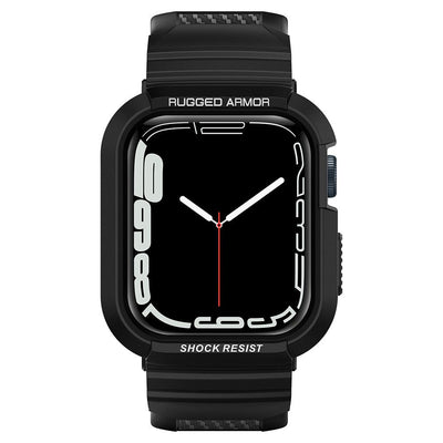 Husa Spigen Rugged Armor Pro cu Curea pentru Apple Watch 4 / 5 / 6 / 7 / 8 / SE (44/45 Mm) - Negru