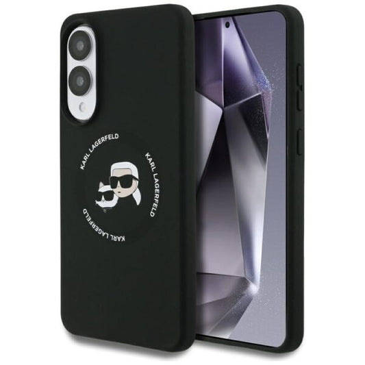 Karl Lagerfeld case for Samsung Galaxy S25 Edge MAGNETIC SILICONE DOUBLE HEADS black