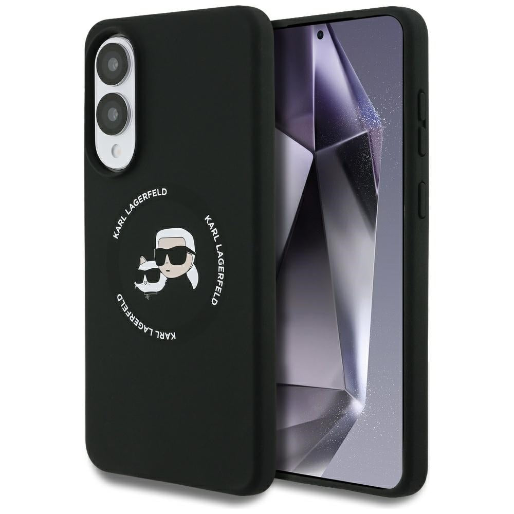 Husă pentru Samsung Galaxy S25 Karl Lagerfeld Edge MAGNETIC SILICONE DOUBLE HEADS black – Negru