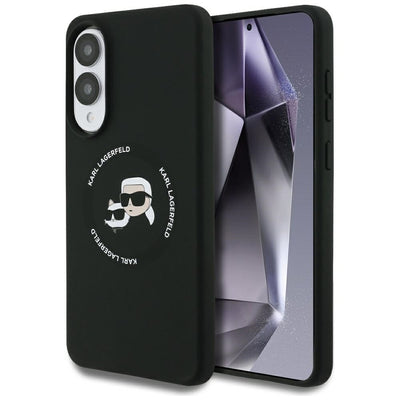 Husa Karl Lagerfeld pentru Samsung Galaxy S25 Edge Magnetic Silicone Double Heads Negru